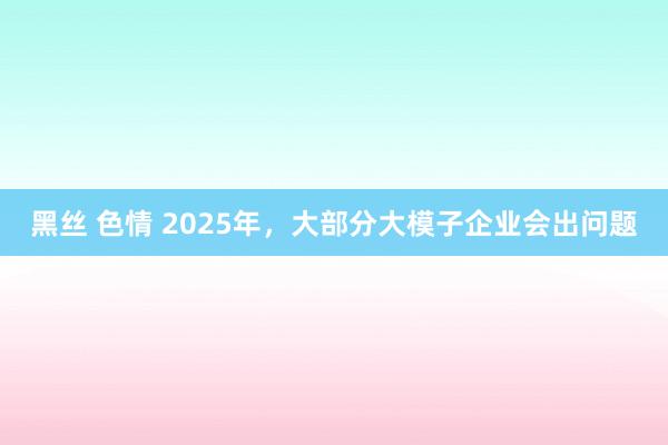 黑丝 色情 2025年，大部分大模子企业会出问题