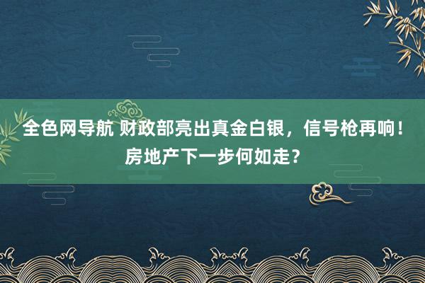 全色网导航 财政部亮出真金白银，信号枪再响！房地产下一步何如走？