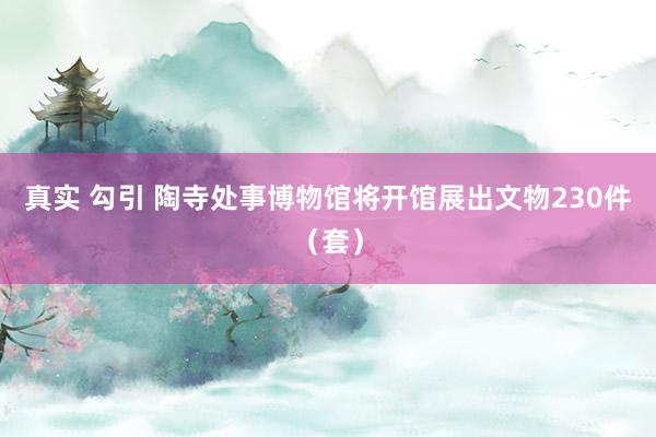 真实 勾引 陶寺处事博物馆将开馆展出文物230件（套）