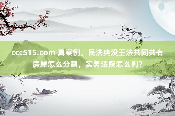 ccc515.com 真案例，民法典没王法共同共有房屋怎么分割，实务法院怎么判？
