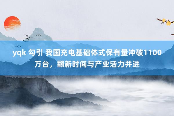 yqk 勾引 我国充电基础体式保有量冲破1100万台，翻新时间与产业活力并进