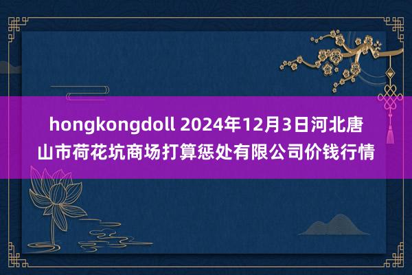 hongkongdoll 2024年12月3日河北唐山市荷花坑商场打算惩处有限公司价钱行情
