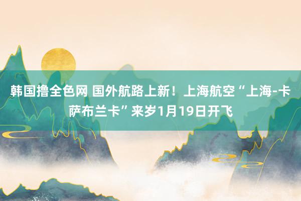 韩国撸全色网 国外航路上新！上海航空“上海-卡萨布兰卡”来岁1月19日开飞