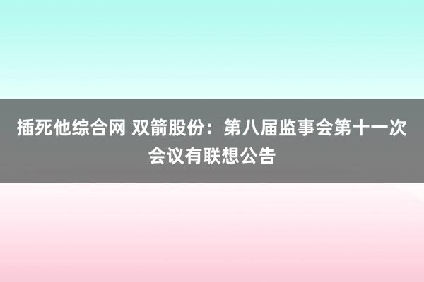 插死他综合网 双箭股份：第八届监事会第十一次会议有联想公告