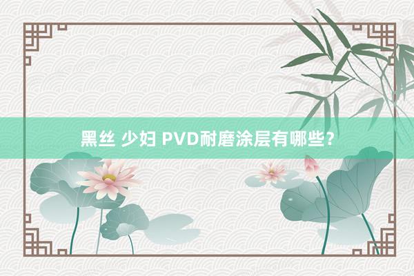 黑丝 少妇 PVD耐磨涂层有哪些？