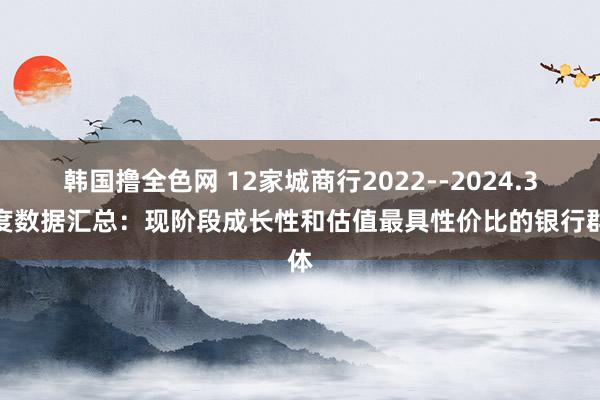 韩国撸全色网 12家城商行2022--2024.3季度数据汇总：现阶段成长性和估值最具性价比的银行群体