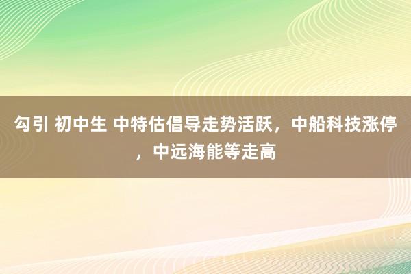 勾引 初中生 中特估倡导走势活跃，中船科技涨停，中远海能等走高