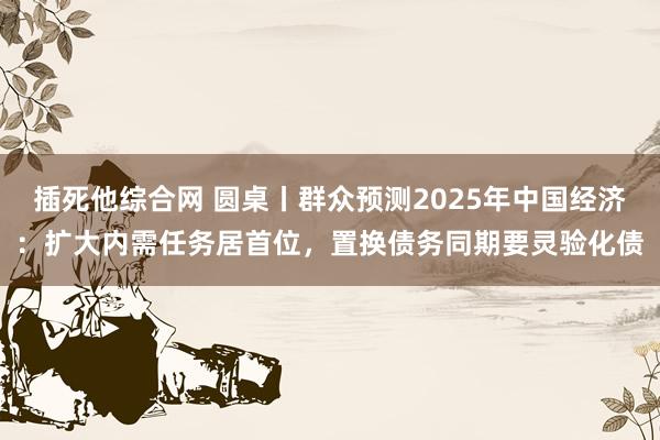 插死他综合网 圆桌丨群众预测2025年中国经济：扩大内需任务居首位，置换债务同期要灵验化债