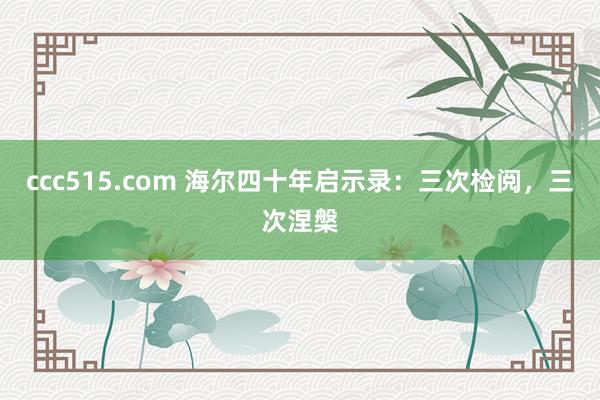 ccc515.com 海尔四十年启示录：三次检阅，三次涅槃