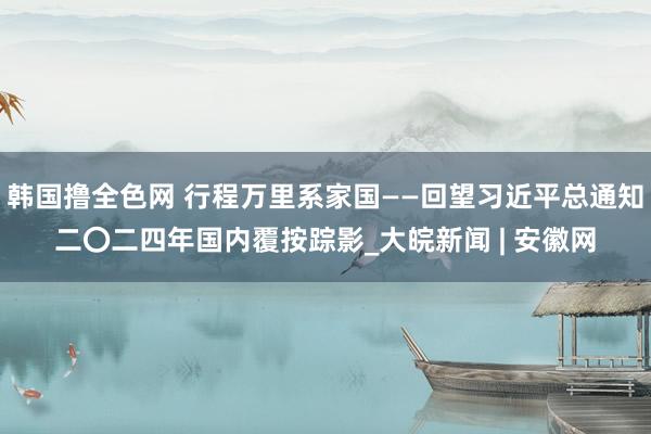韩国撸全色网 行程万里系家国——回望习近平总通知二〇二四年国内覆按踪影_大皖新闻 | 安徽网