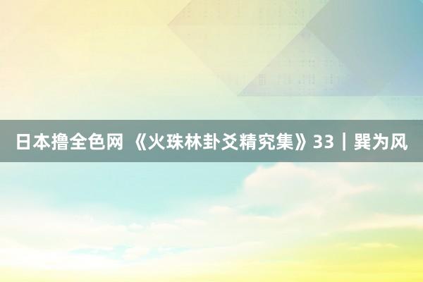 日本撸全色网 《火珠林卦爻精究集》33｜巽为风