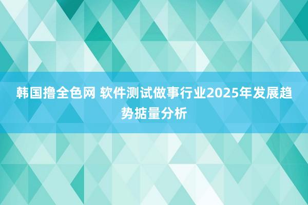 韩国撸全色网 软件测试做事行业2025年发展趋势掂量分析