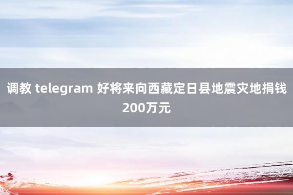 调教 telegram 好将来向西藏定日县地震灾地捐钱200万元