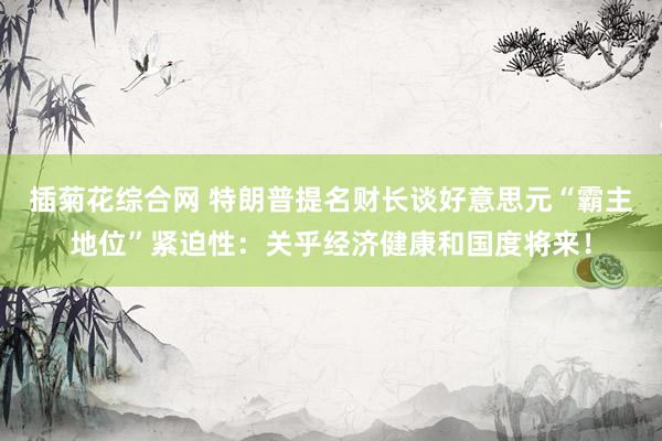 插菊花综合网 特朗普提名财长谈好意思元“霸主地位”紧迫性：关乎经济健康和国度将来！