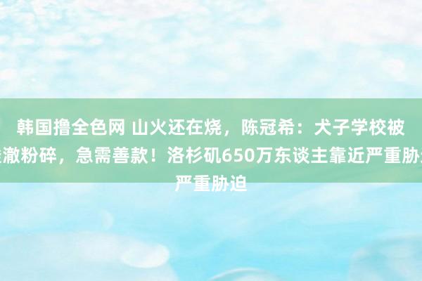 韩国撸全色网 山火还在烧，陈冠希：犬子学校被透澈粉碎，急需善款！洛杉矶650万东谈主靠近严重胁迫