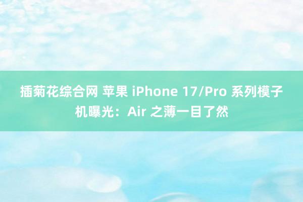 插菊花综合网 苹果 iPhone 17/Pro 系列模子机曝光：Air 之薄一目了然