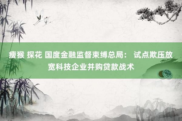 瘦猴 探花 国度金融监督束缚总局： 试点欺压放宽科技企业并购贷款战术
