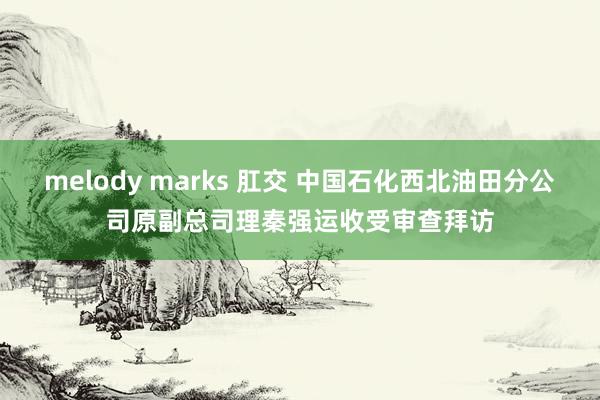 melody marks 肛交 中国石化西北油田分公司原副总司理秦强运收受审查拜访