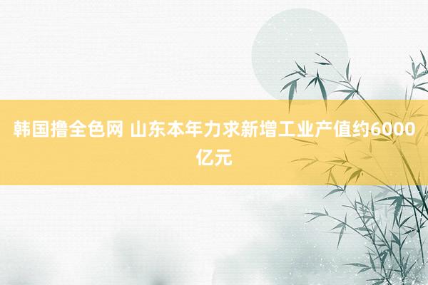 韩国撸全色网 山东本年力求新增工业产值约6000亿元