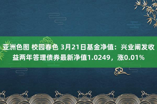 亚洲色图 校园春色 3月21日基金净值：兴业阐发收益两年答理债券最新净值1.0249，涨0.01%