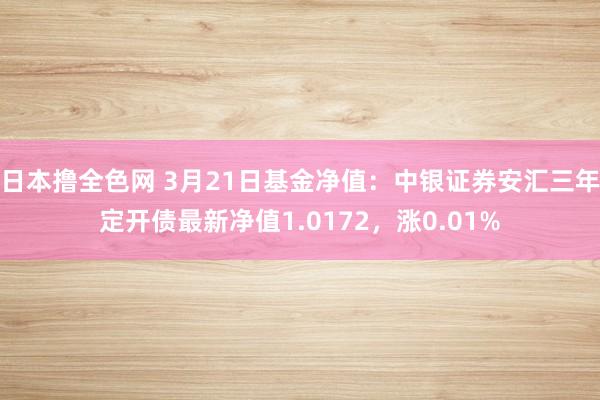 日本撸全色网 3月21日基金净值：中银证券安汇三年定开债最新净值1.0172，涨0.01%
