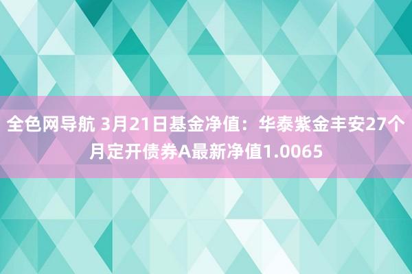 全色网导航 3月21日基金净值：华泰紫金丰安27个月定开债券A最新净值1.0065