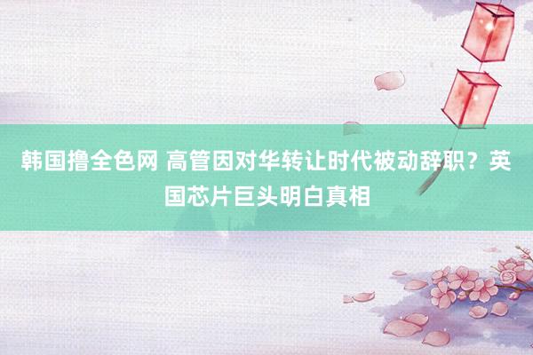 韩国撸全色网 高管因对华转让时代被动辞职？英国芯片巨头明白真相