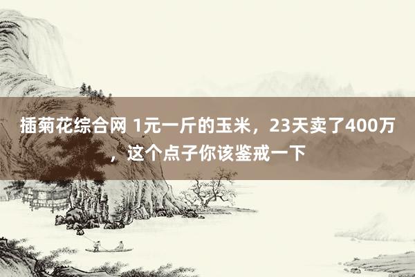插菊花综合网 1元一斤的玉米，23天卖了400万，这个点子你该鉴戒一下