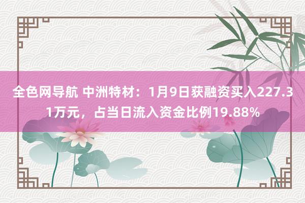 全色网导航 中洲特材：1月9日获融资买入227.31万元，占当日流入资金比例19.88%
