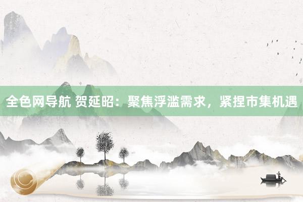 全色网导航 贺延昭：聚焦浮滥需求，紧捏市集机遇