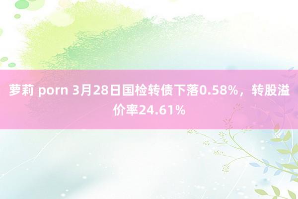 萝莉 porn 3月28日国检转债下落0.58%,转股溢价率24.61%
