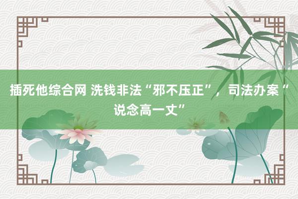 插死他综合网 洗钱非法“邪不压正”，司法办案“说念高一丈”