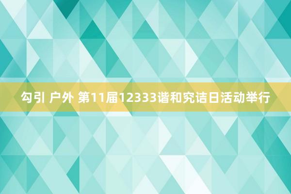 勾引 户外 第11届12333谐和究诘日活动举行