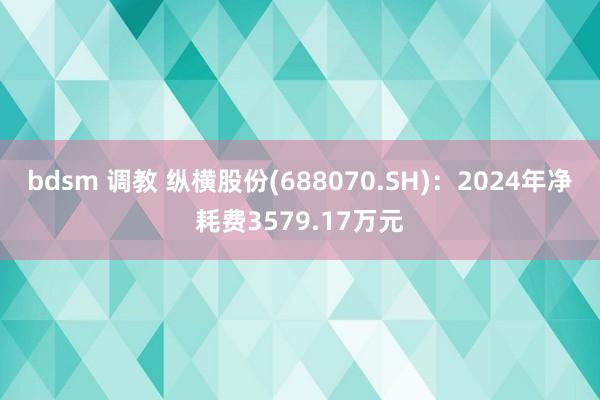 bdsm 调教 纵横股份(688070.SH)：2024年净耗费3579.17万元