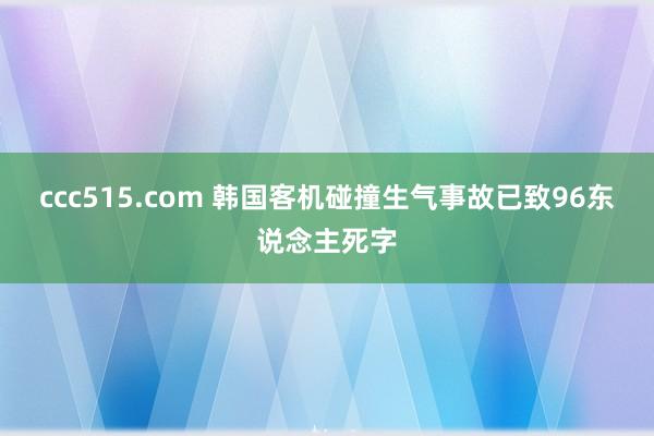 ccc515.com 韩国客机碰撞生气事故已致96东说念主死字