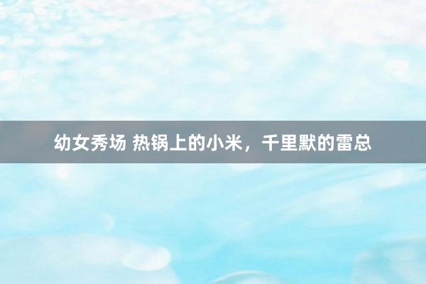 幼女秀场 热锅上的小米，千里默的雷总
