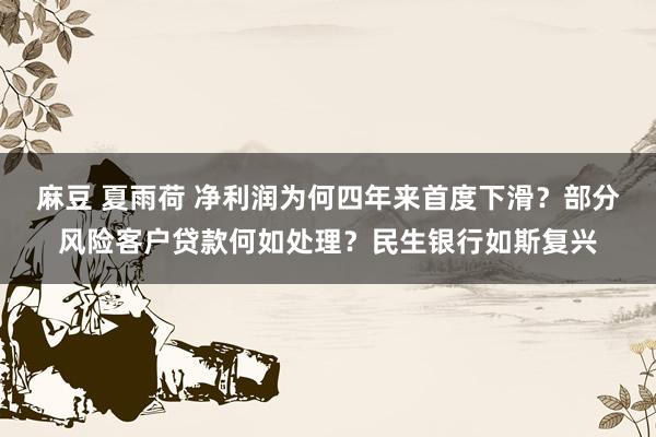 麻豆 夏雨荷 净利润为何四年来首度下滑？部分风险客户贷款何如处理？民生银行如斯复兴