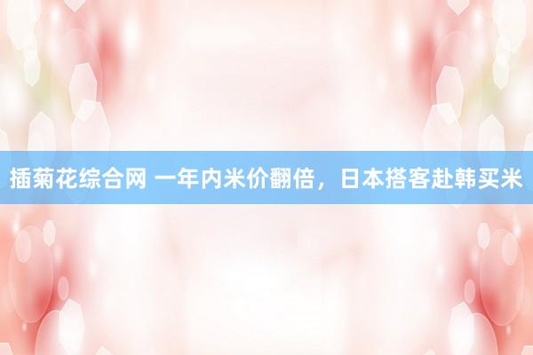 插菊花综合网 一年内米价翻倍，日本搭客赴韩买米