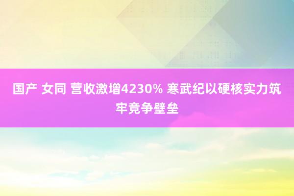 国产 女同 营收激增4230% 寒武纪以硬核实力筑牢竞争壁垒