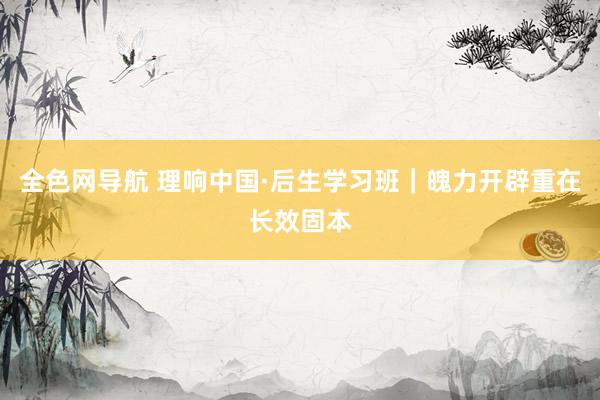 全色网导航 理响中国·后生学习班｜魄力开辟重在长效固本